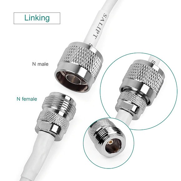 TECHBOOST LMR 300 Coaxial Cable N Male to N Female Connector 20 Meter
